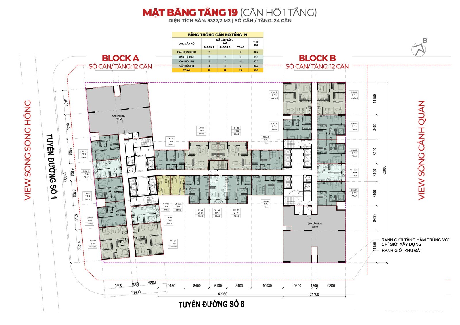 mặt bằng tầng chung cư sunshine legend city 2