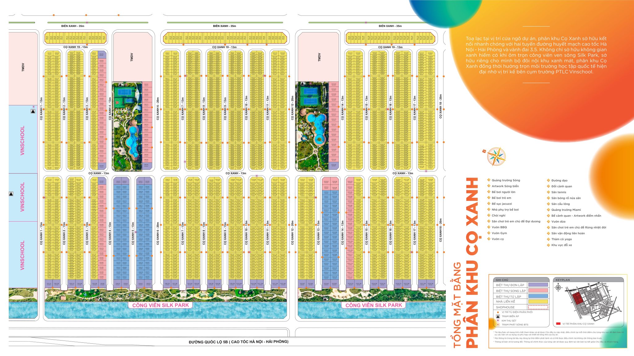 mặt bằng phân khu cọ xanh ocean park 2