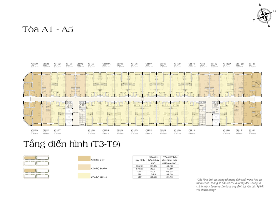 layout tòa A1,A5 chung cư sun group bắc ninh 1