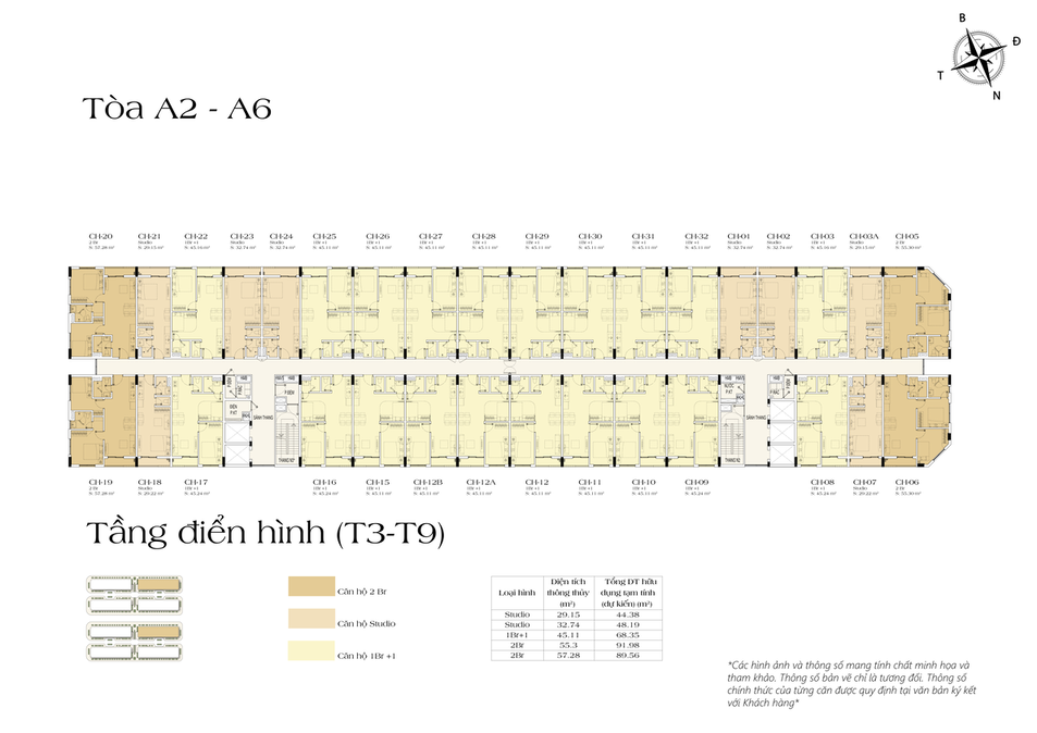 layout tòa A2,A6 chung cư sun group bắc ninh 1