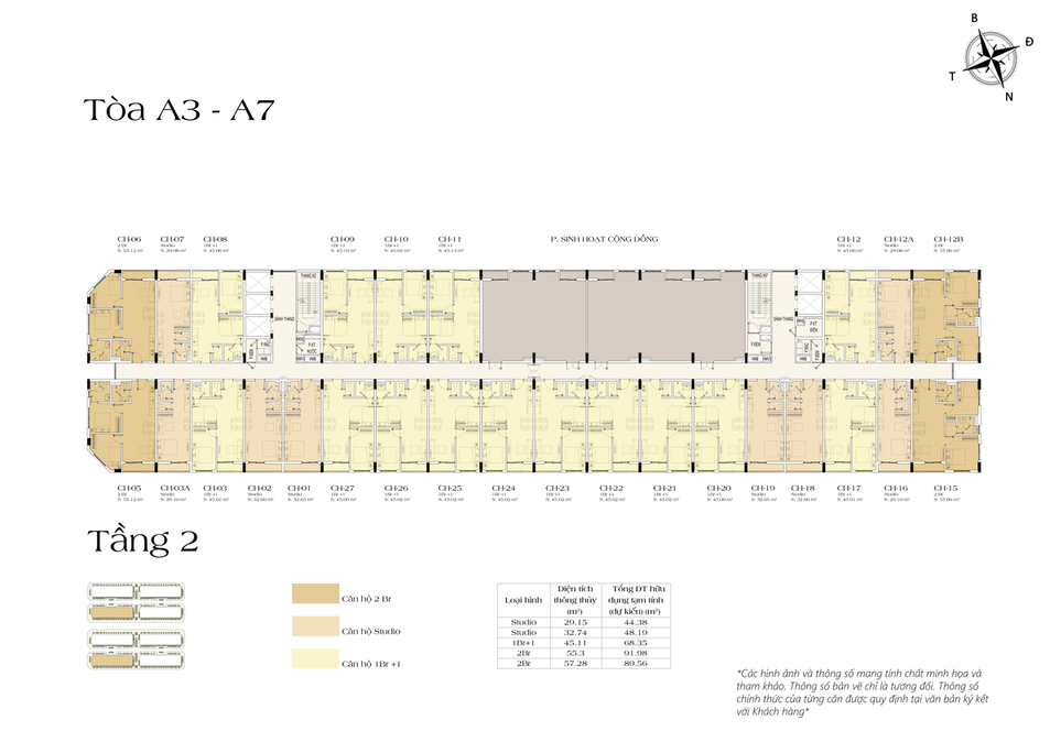 layout tòa A3,A7 chung cư sun group bắc ninh