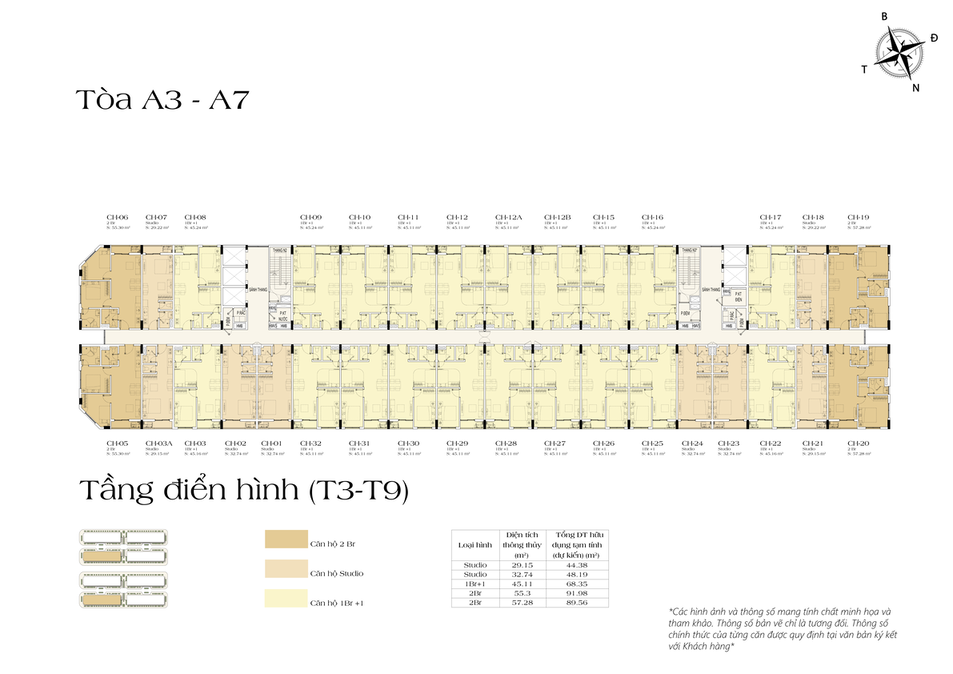 layout tòa A3,A7 chung cư sun group bắc ninh