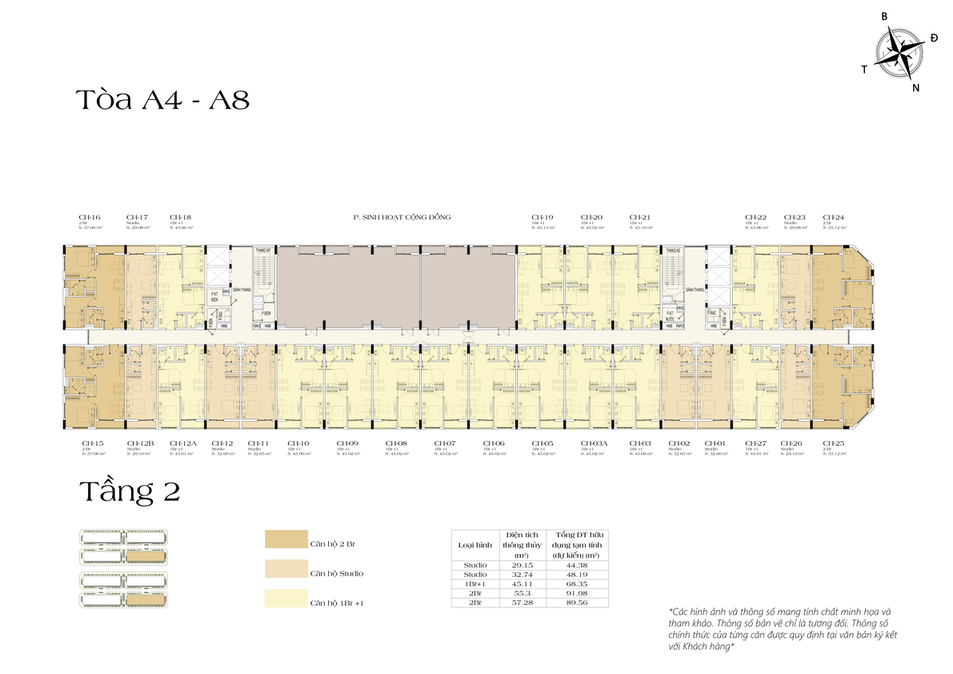 layout tòa A4,A8 chung cư sun group bắc ninh