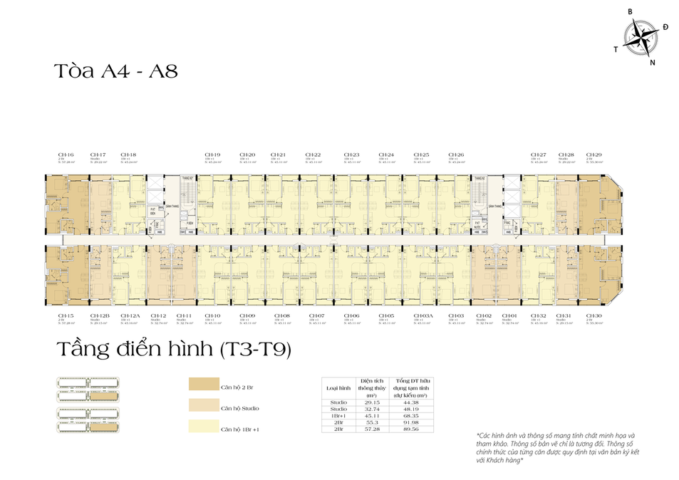 layout tòa A4,A8 chung cư sun group bắc ninh 1