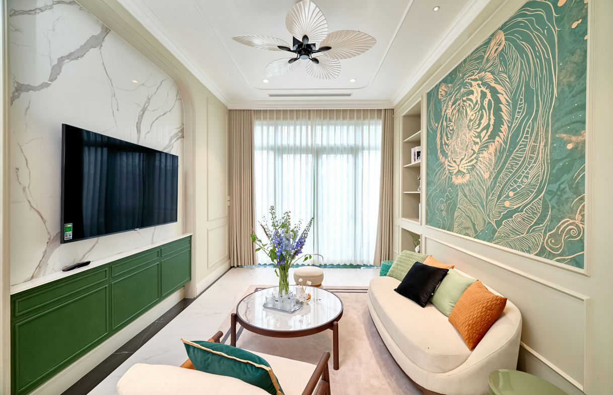 nhà mẫu phòng khách liền kề dự án sun bắc ninh 1