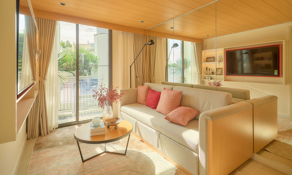 phòng khách nhà mẫu căn hộ chung cư 1 ngủ sun bắc ninh