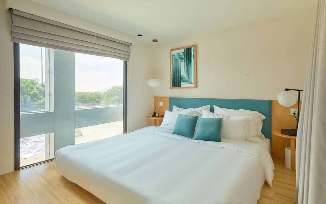 phòng ngủ căn hộ chung cư 2 ngủ dự án Sun Bắc Ninh