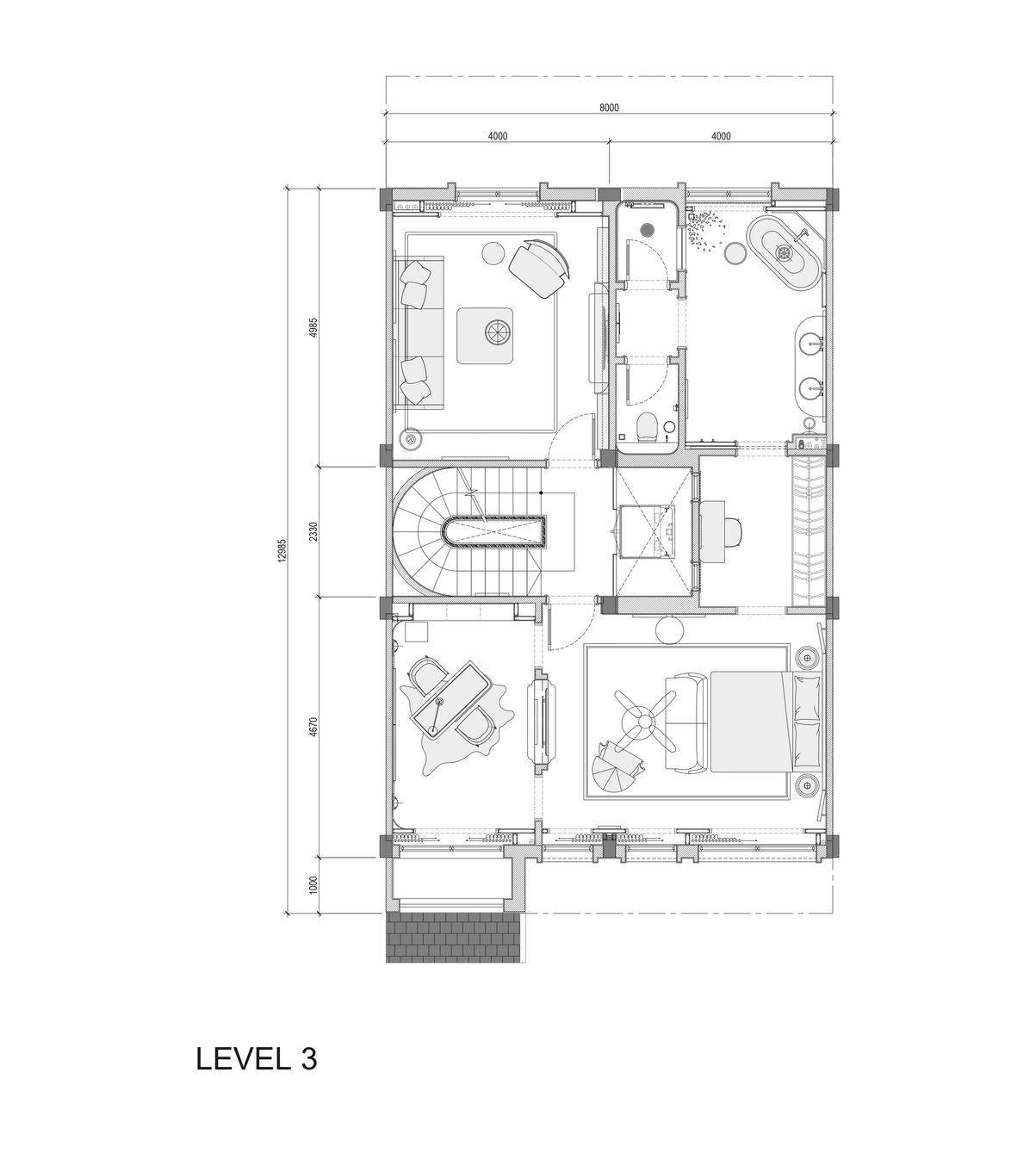 mặt bằng layout căn 8m mặt đập thông sun group bắc ninh